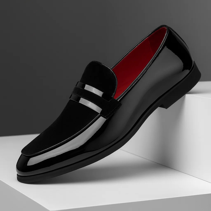 Ανδρικά Loafers Δερμάτινα με Σουέτ Λεπτομέρεια – Μαύρο