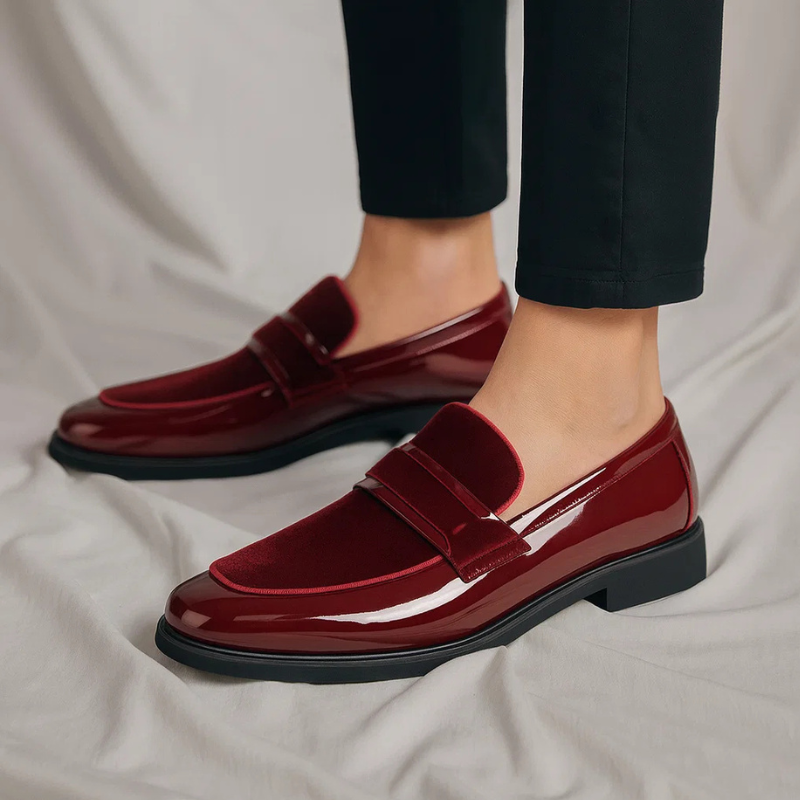 Ανδρικά Loafers Δερμάτινα με Σουέτ Λεπτομέρεια