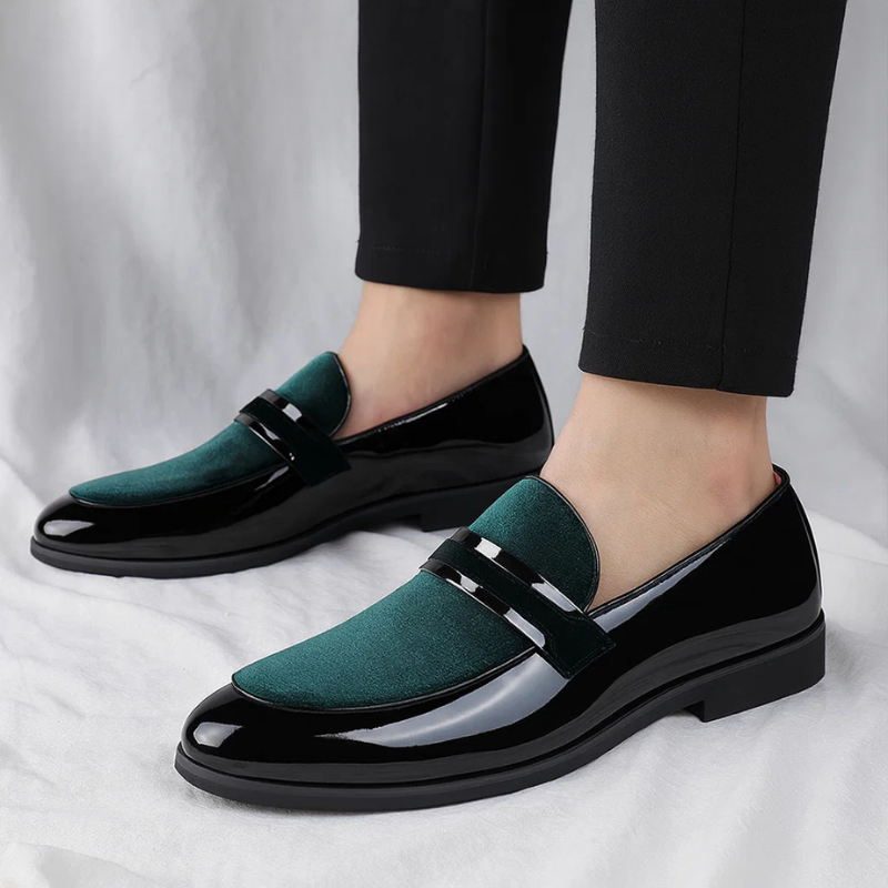 Ανδρικά Loafers Δερμάτινα με Σουέτ Λεπτομέρεια
