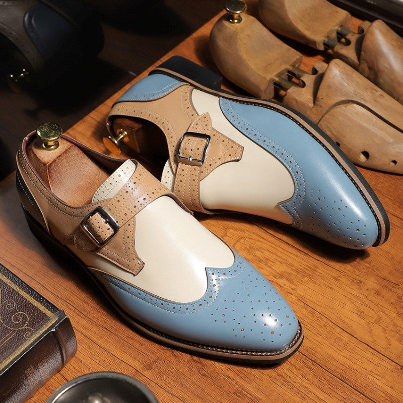 Ανδρικά Παπούτσια Monk Strap Γυαλιστερά Διάτρητα
