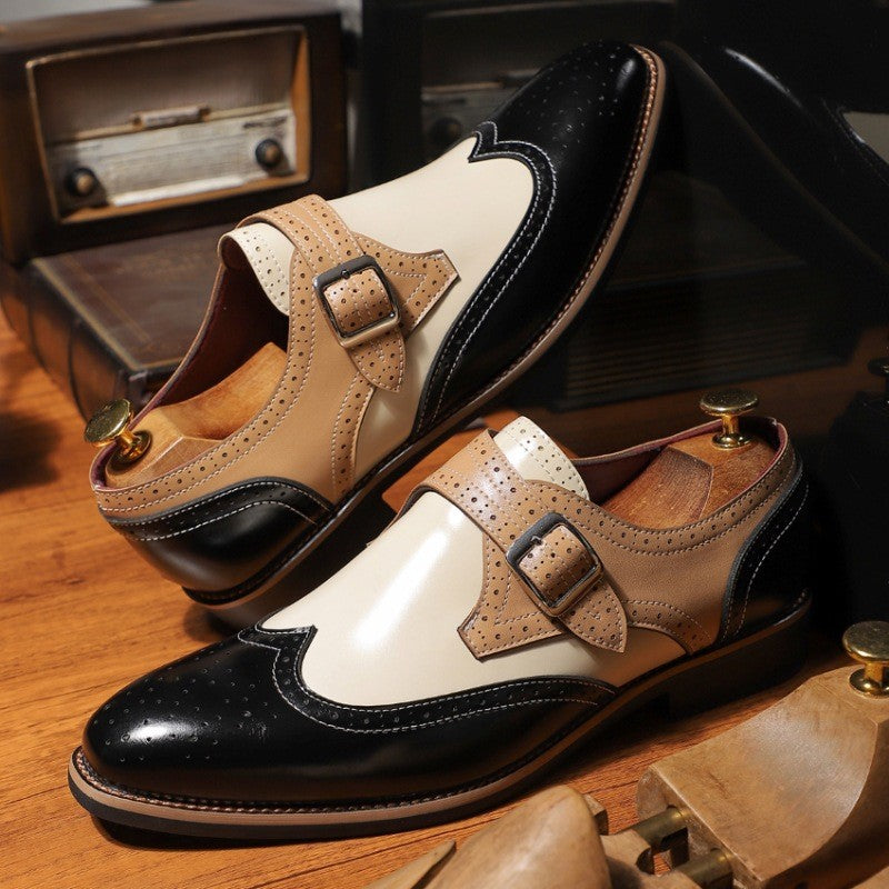 Ανδρικά Παπούτσια Monk Strap Γυαλιστερά Διάτρητα