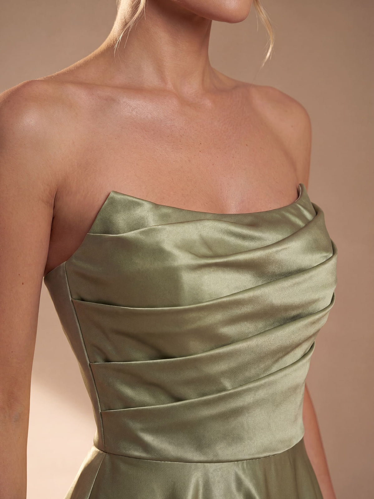 Γυναικείο Maxi Φόρεμα Ball Gown Σατέν με Δομημένο Μπούστο