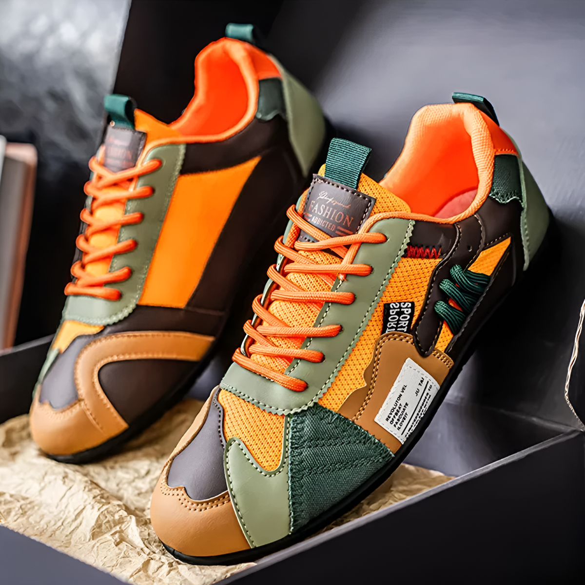 Ανδρικά Sneakers Racer Δέρμα και Mesh Varel Milano