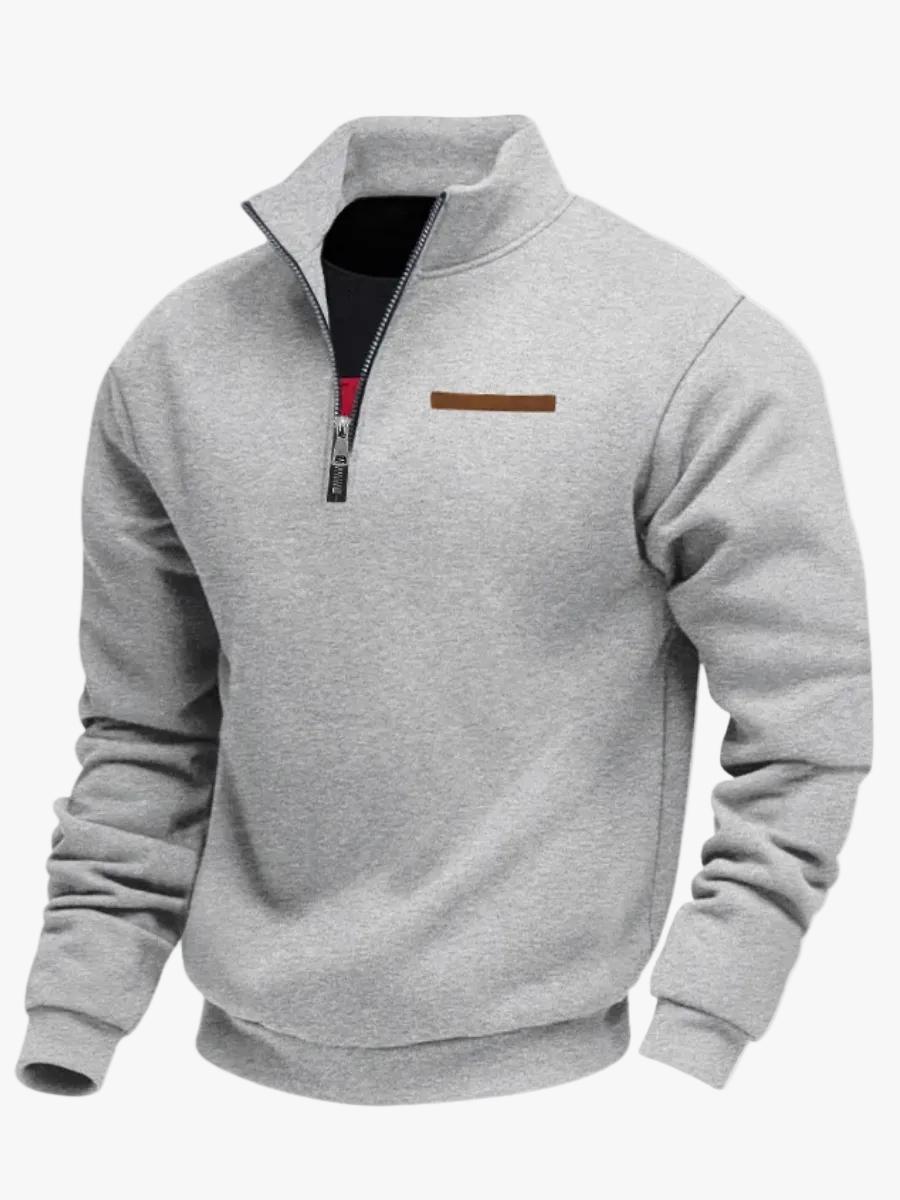 Ανδρική Μπλούζα Fleece με Φερμουάρ και Όρθιο Γιακά