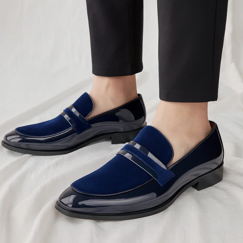Ανδρικά Loafers Δερμάτινα με Σουέτ Λεπτομέρεια