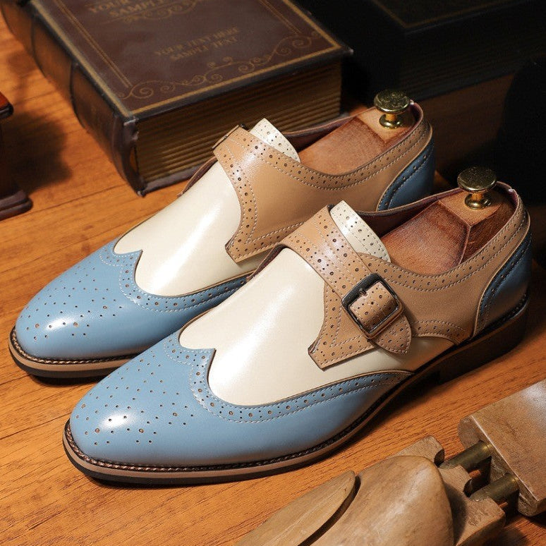 Ανδρικά Παπούτσια Monk Strap Γυαλιστερά Διάτρητα