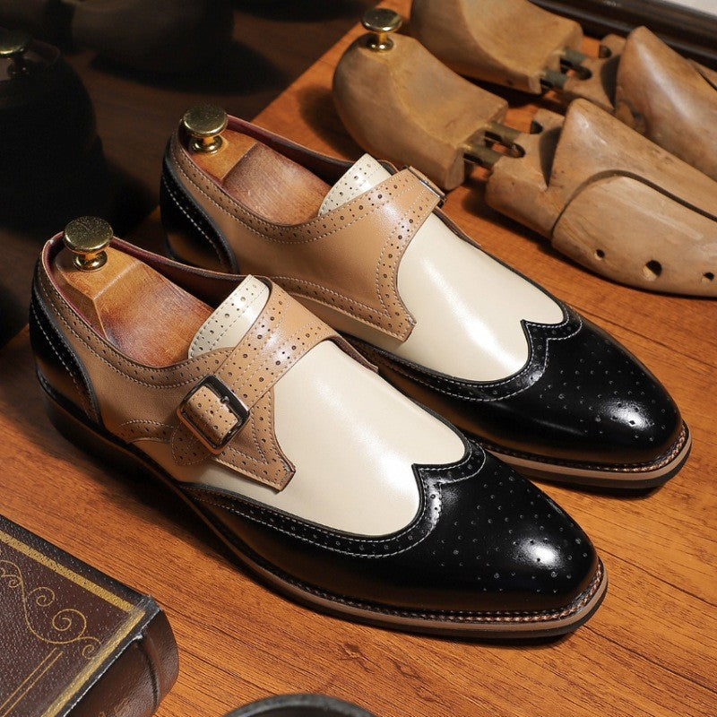 Ανδρικά Παπούτσια Monk Strap Γυαλιστερά Διάτρητα