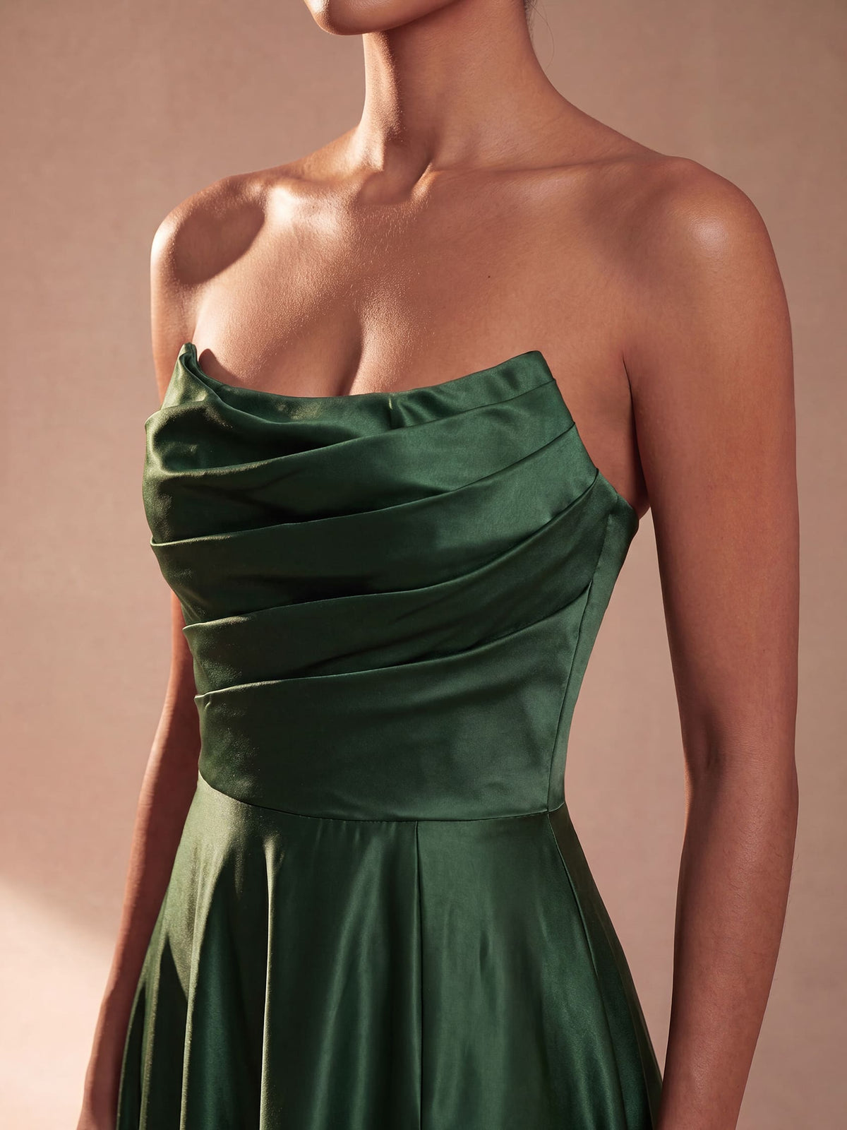 Γυναικείο Maxi Φόρεμα Ball Gown Σατέν με Δομημένο Μπούστο