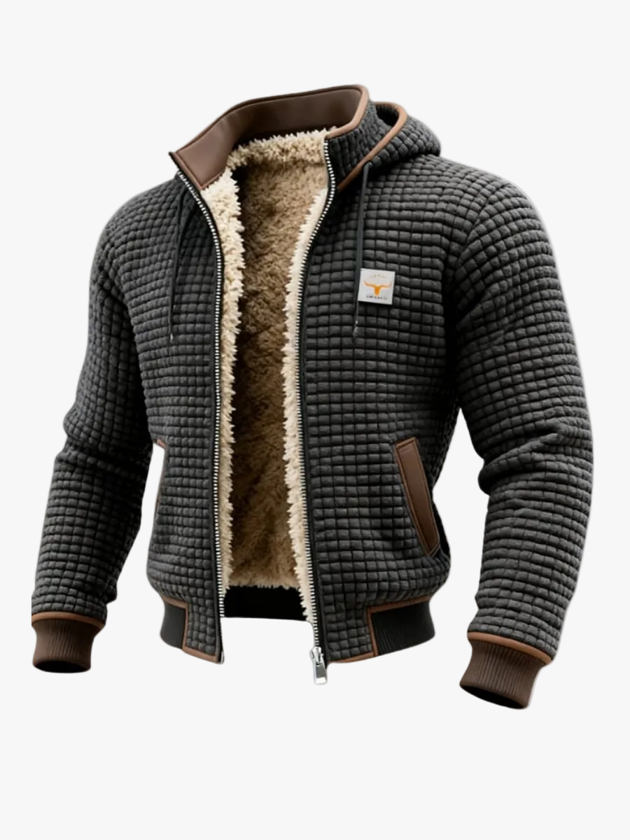Ανδρικό Μπουφάν Puffer με Κουκούλα Καπιτονέ Fleece Επένδυση